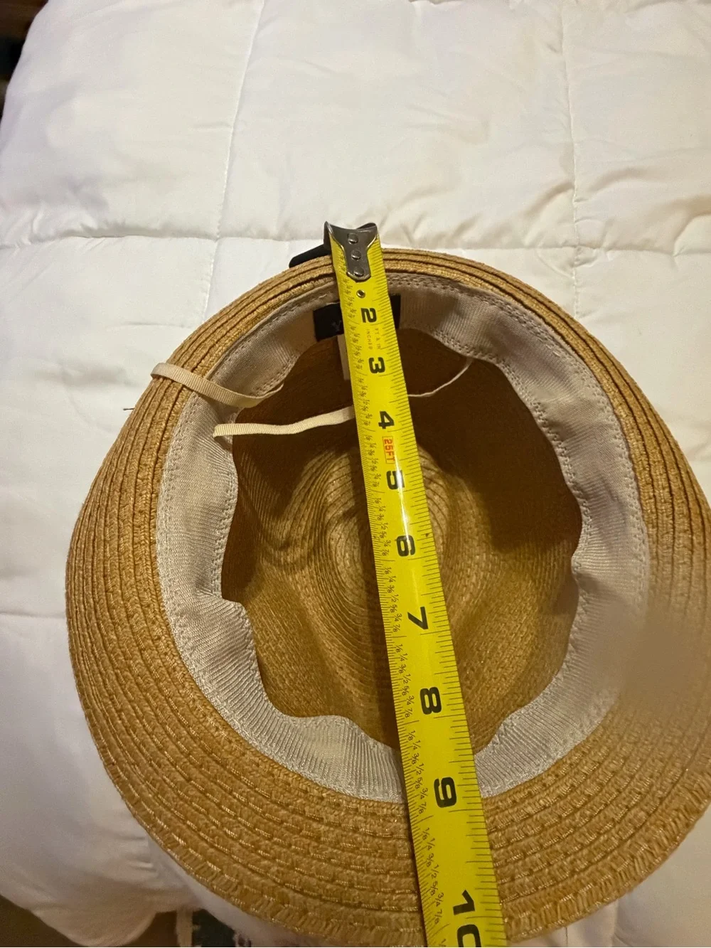 Men's  Straw Fedora Hat with Striped Band